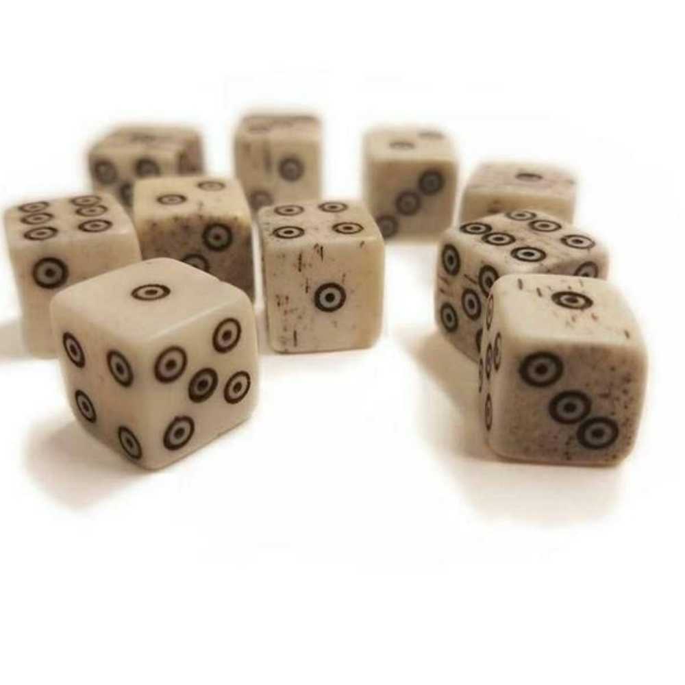 3 Buffalo Bone Dice (Viking/Medieval)